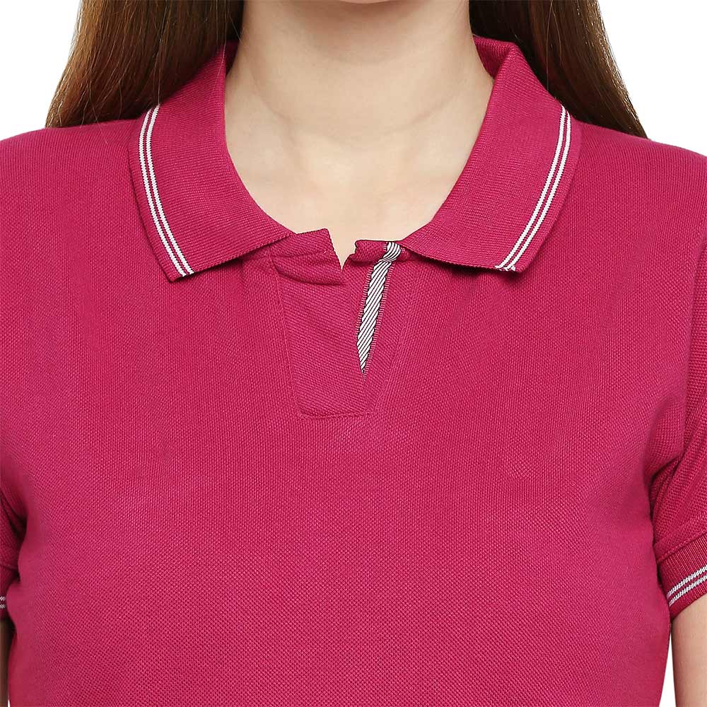 Cotton Polo Neck T-Shirt For Women - Style & Comfort