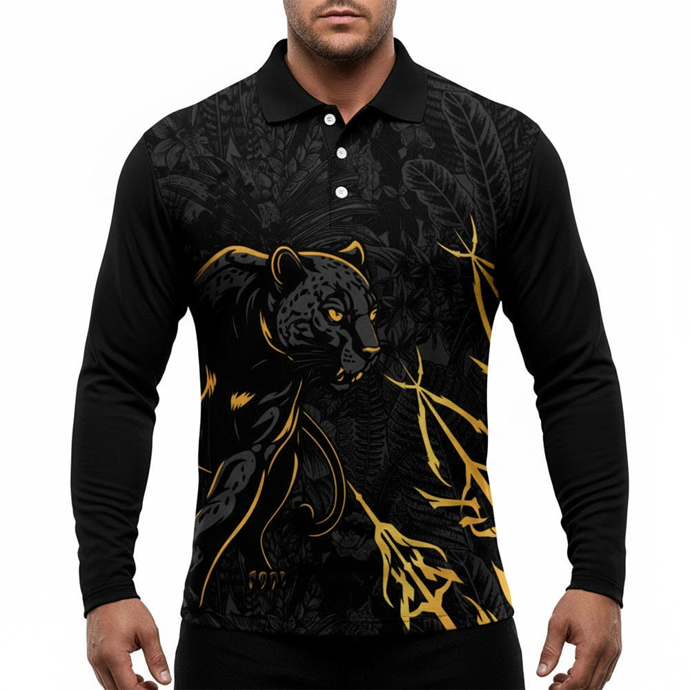 Nature Inspired Leopard Print Long Sleeve Jersey – Stylish Performance Activewear