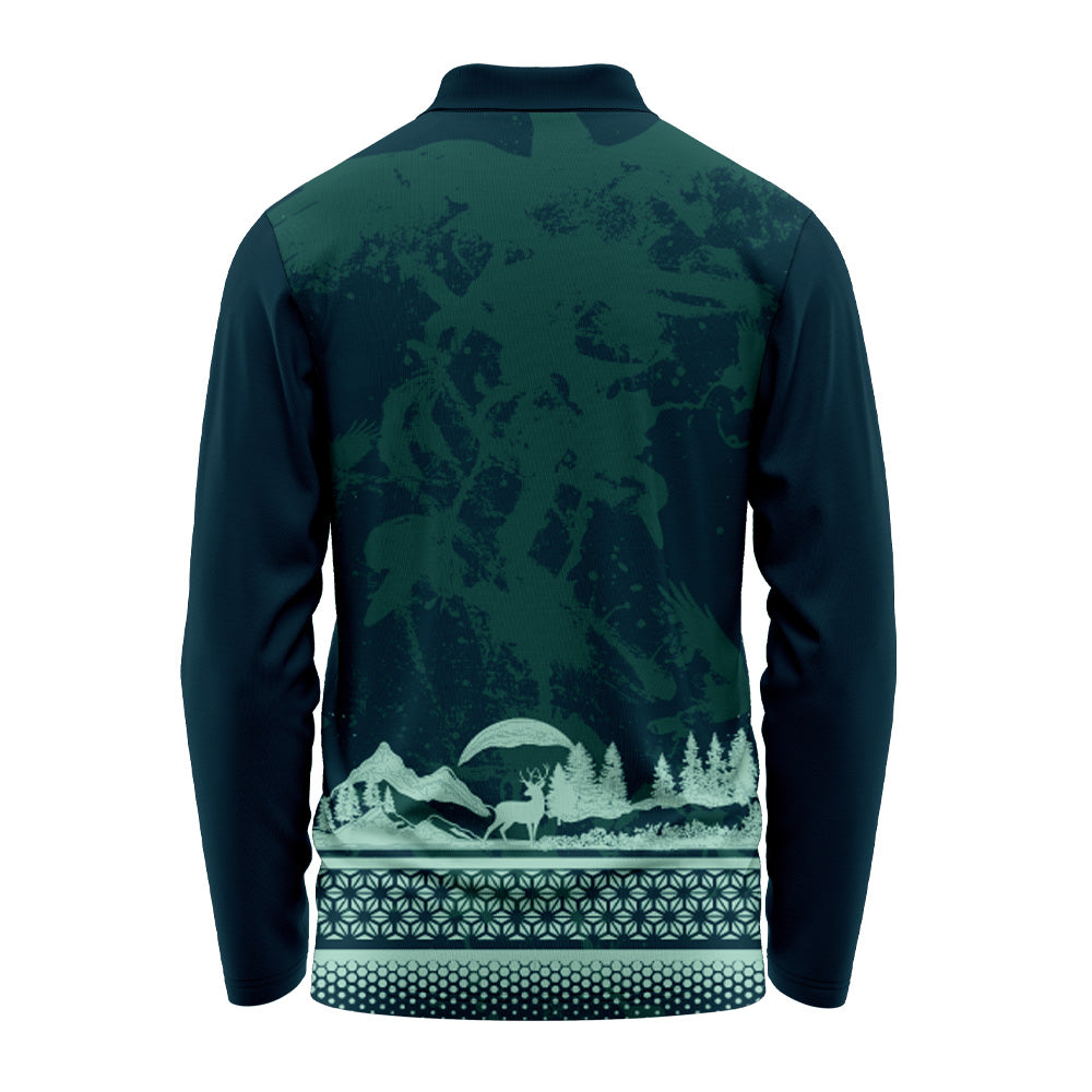 Custom Arctic Forest Full Sleeve Performance Polo Jersey