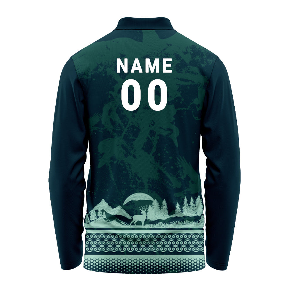 Custom Arctic Forest Full Sleeve Performance Polo Jersey