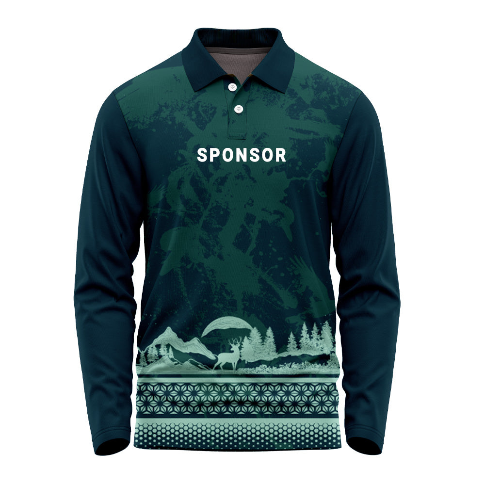 Custom Arctic Forest Full Sleeve Performance Polo Jersey