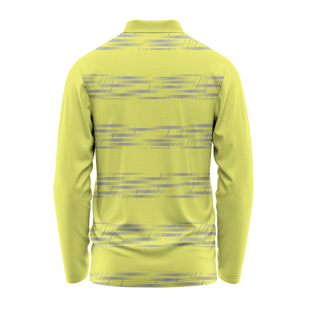 Yellow custom full sleeve polo jersey with personalised company logo