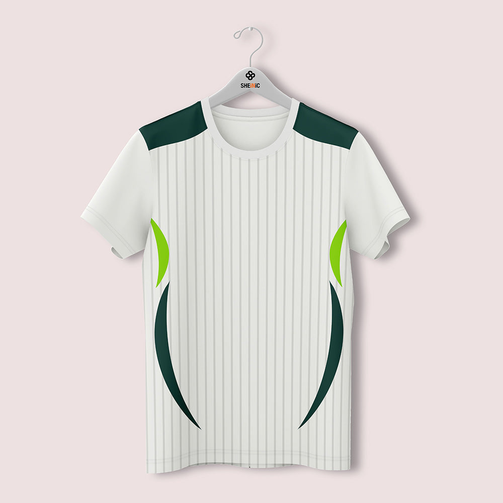 Front view of kids custom round-neck sports jersey