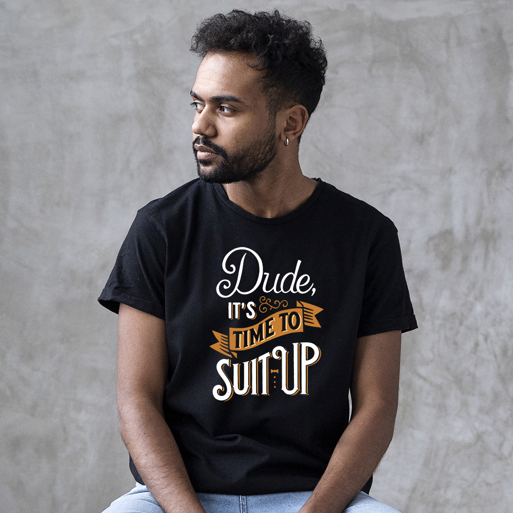 Printed Black T Shirt in Cotton | Trending Tee for Men