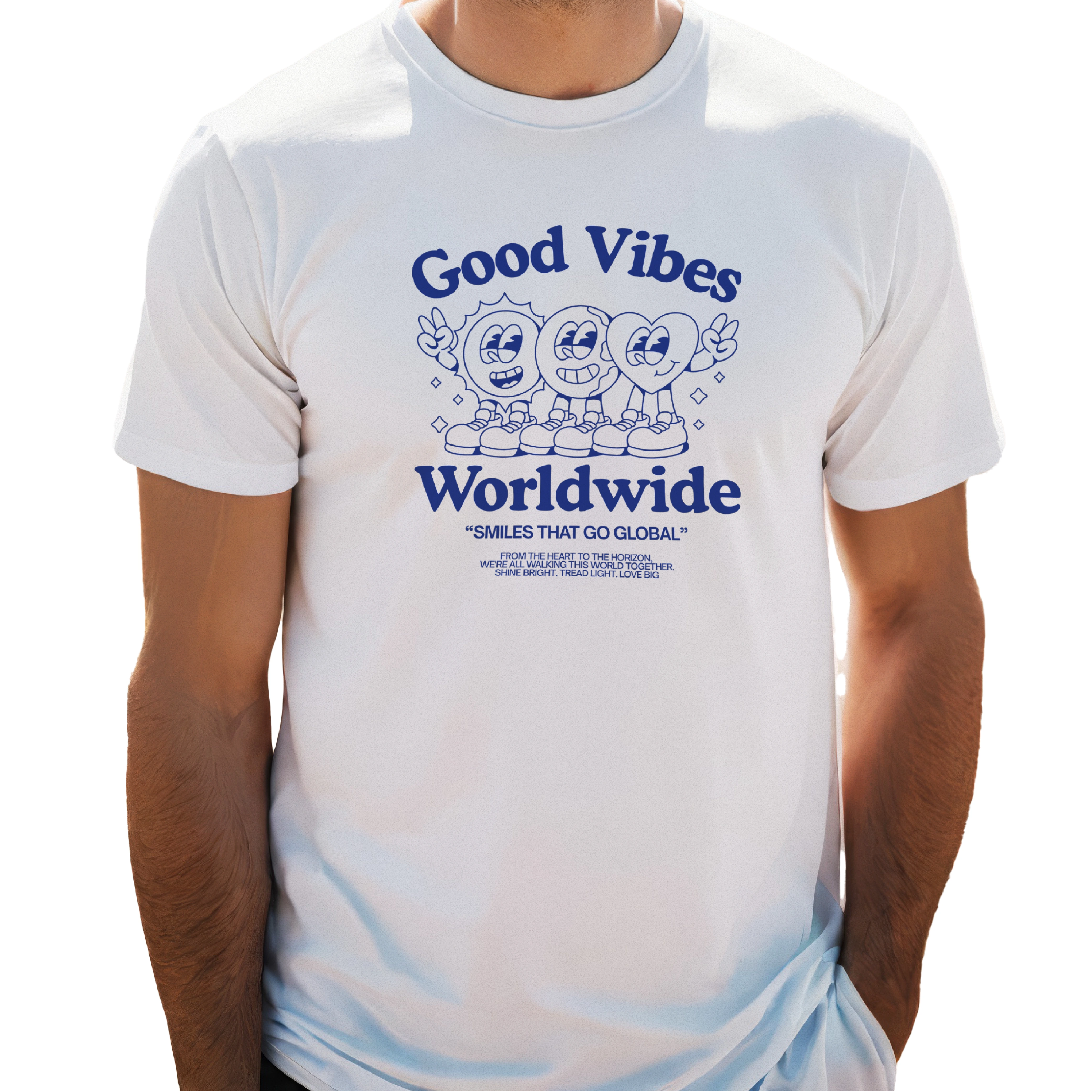 good vibes t-shirt, men’s printed t-shirt, worldwide t-shirt, casual cotton tee, round neck t-shirt for men, daily wear tshirt, graphic tee for men, inspirational t-shirt, street style tee, good vibes only shirt, smile print t-shirt