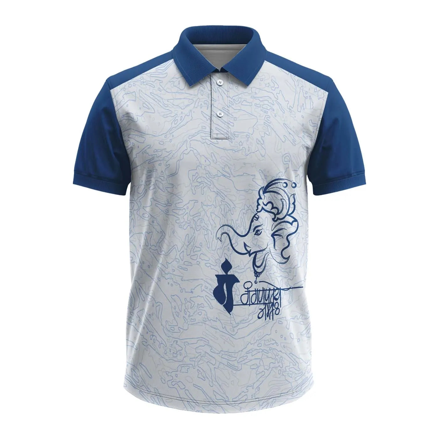 ganpati polo t shirt, ganesh chaturthi collar t shirt, polo ganpati jersey men, spiritual polo t shirt, vakratunda t shirt, ganpati back print shirt, collar neck ganesh t shirt, men’s half sleeves polo, ganesh printed polo t shirt, ethnic jersey t shirt for men