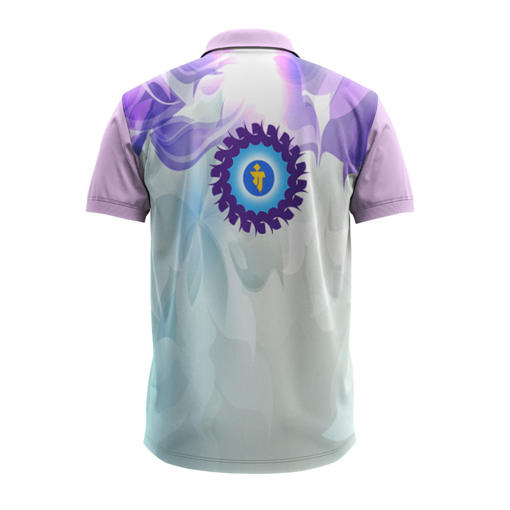 Purple floral polo sports jersey
