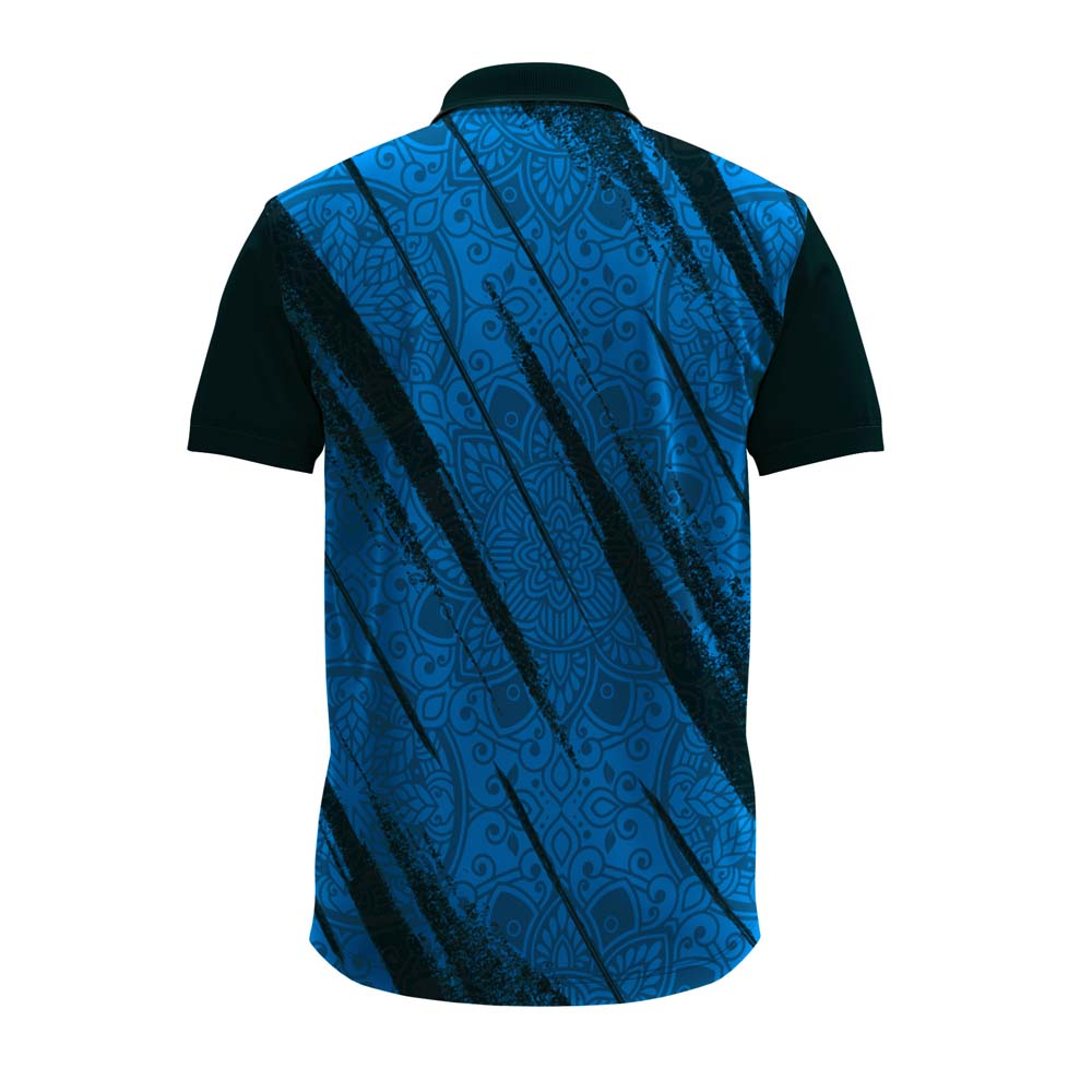 Royal Blue Mandala Ganesha Polo T-Shirt | Personalised Festive Active Jersey