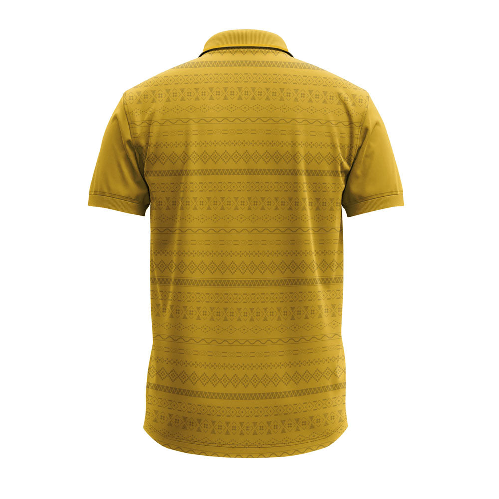 Mustard gold Ganpati polo jersey plain back view
