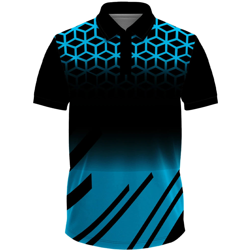 mens cricket jersey, indian cricket jersey, black blue cricket top, cricket polo neck men, geometric cricket design, cricket uniform men, sublimation cricket shirt, breathable cricket wear, cricket match clothing, cricket training top, performance cricket kit, custom cricket apparel, gradient cricket jersey, club cricket outfit, cricket activewear