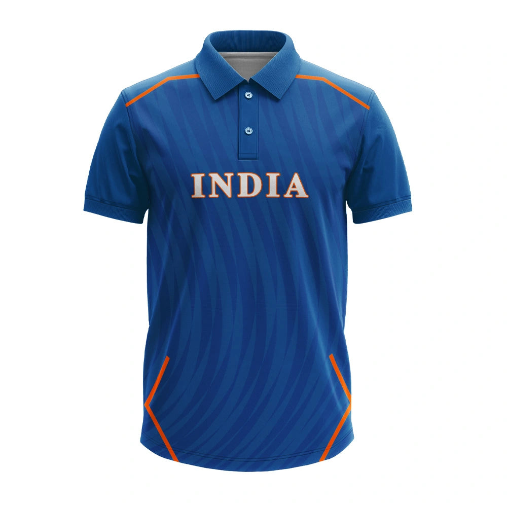 personalized india cricket jersey, custom fan jersey india, name number cricket shirt, india supporter polo shirt, custom cricket fan apparel, cricket jersey with name print, india sports fan wear, personalized cricket gift shirt