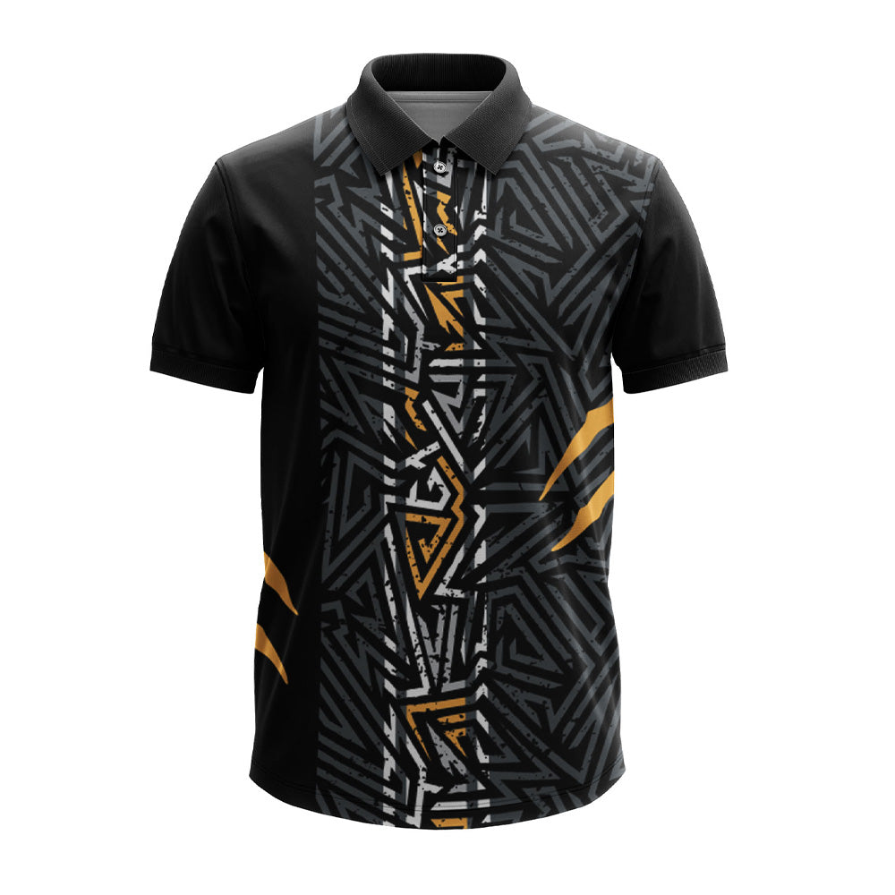 Custom Geometric Performance Polo Jersey for Men – Premium Fit & Breathable Fabric