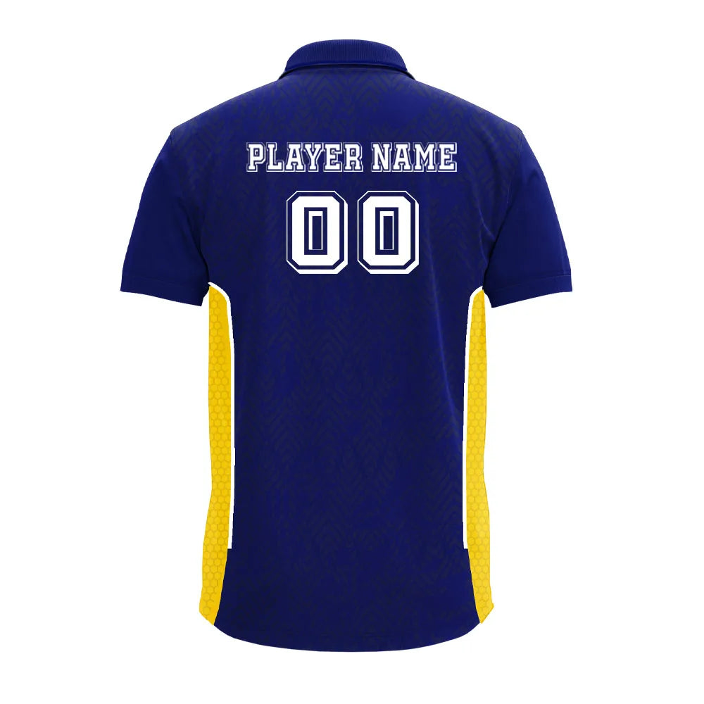 Custom Team Polo Jersey with Yellow Mesh Panels & Premium Fabric - product image 4
