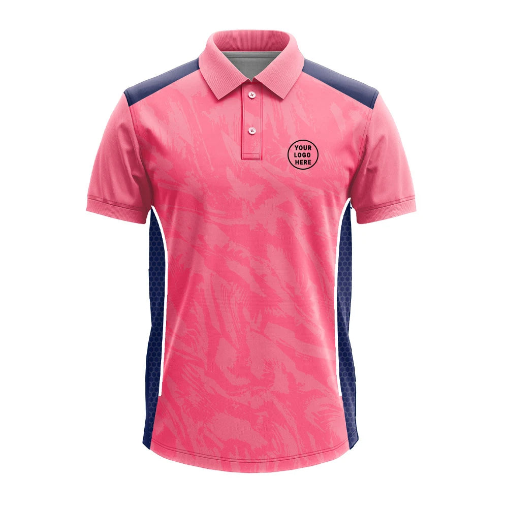 Custom Pink Performance Polo Jersey with Mesh Panels & Logo - product image 3