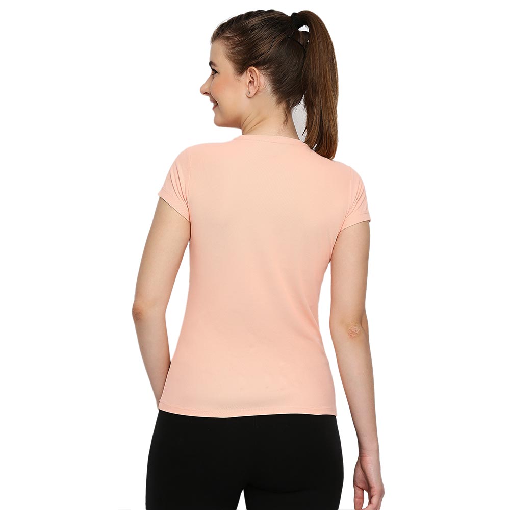 Pastel Peach Activewear T-Shirt,Women's Pastel Peach Fitness T-Shirt