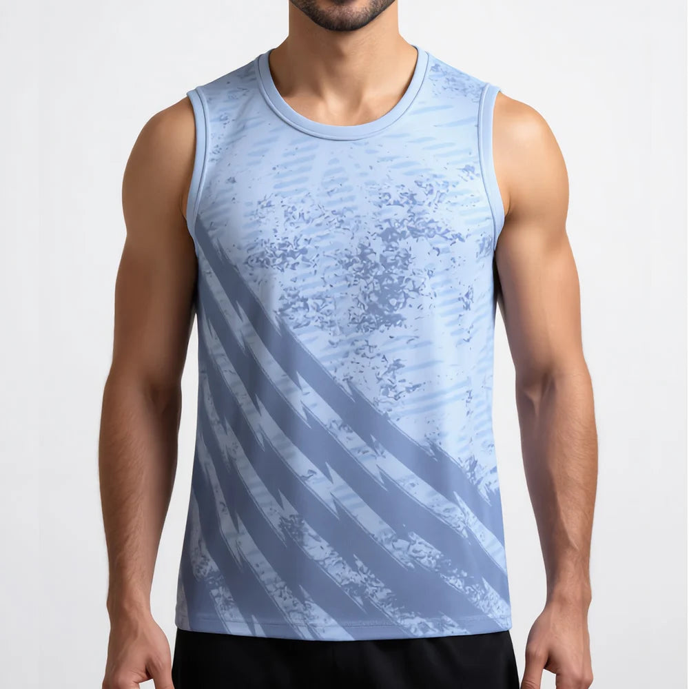Custom Light Grey Sports Singlet for Men | Stylish Sleeveless Gym Wear