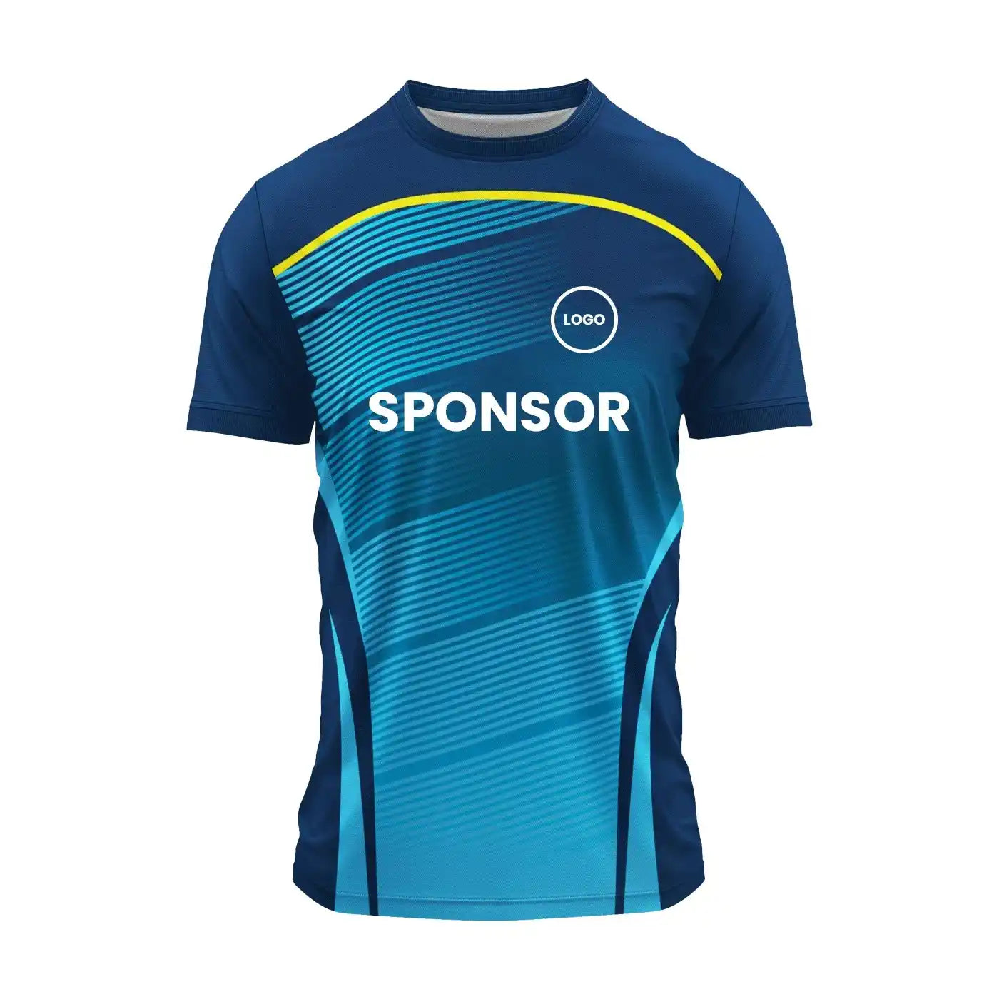 प्रीमियम कस्टम राउंड नेक स्पोर्ट्स जर्सी सैंपल - डार्क ब्लू