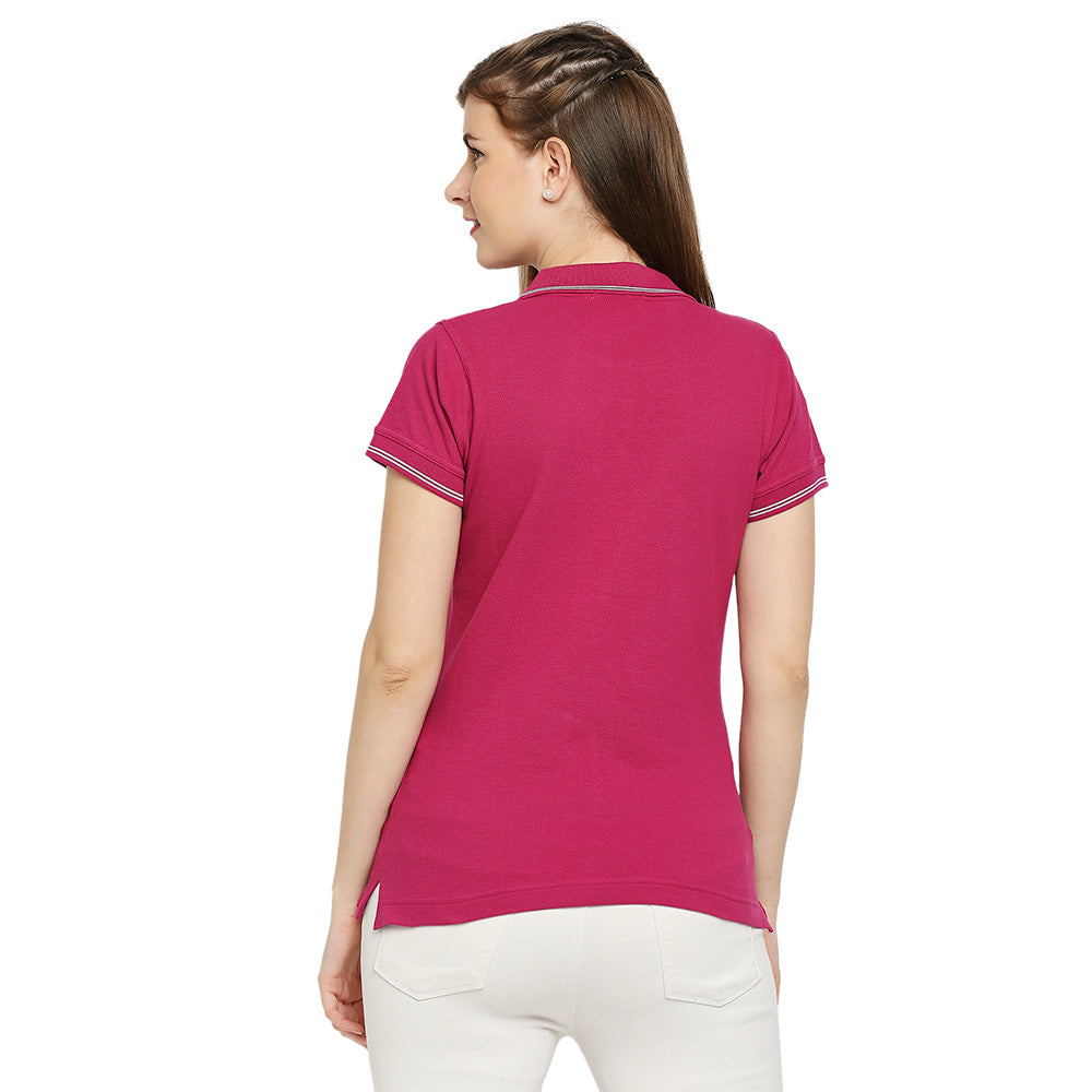 Cotton Polo Neck T-Shirt For Women - Style & Comfort