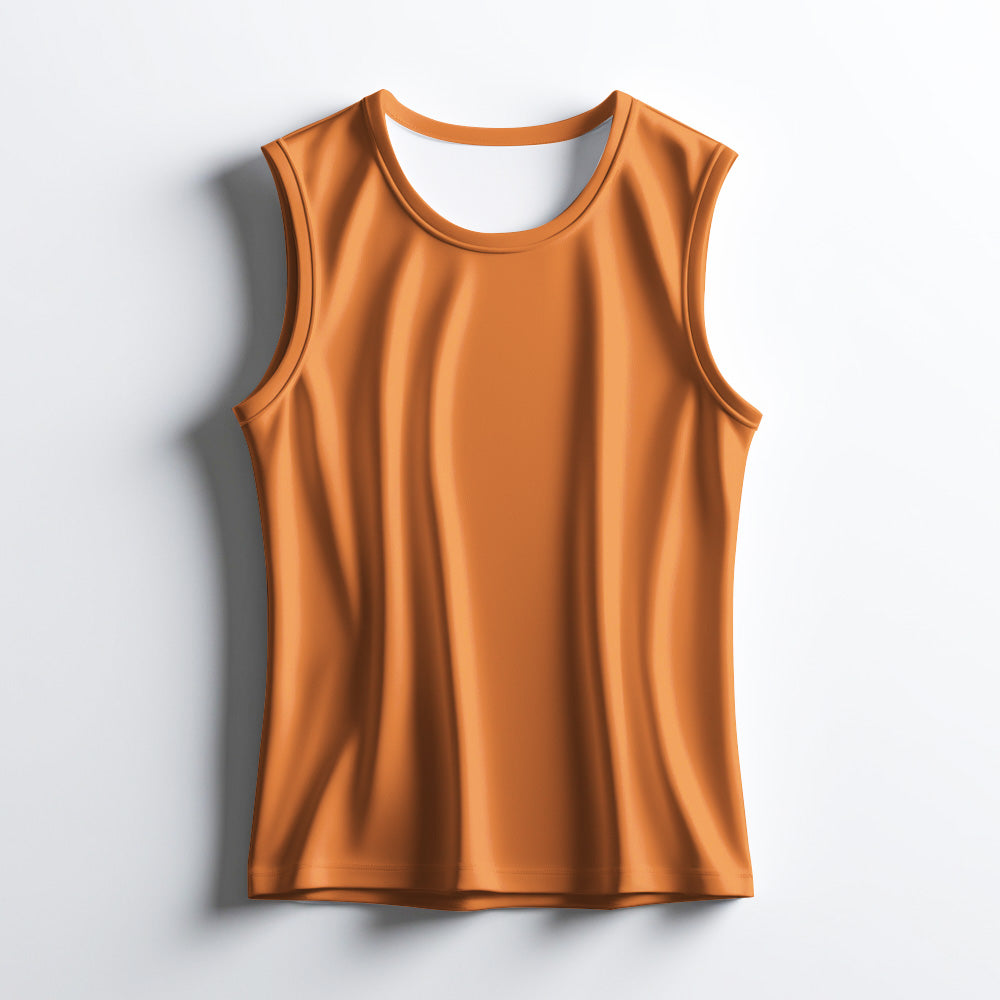 High-Energy Orange Workout Top for Men - Performance Gear for Training