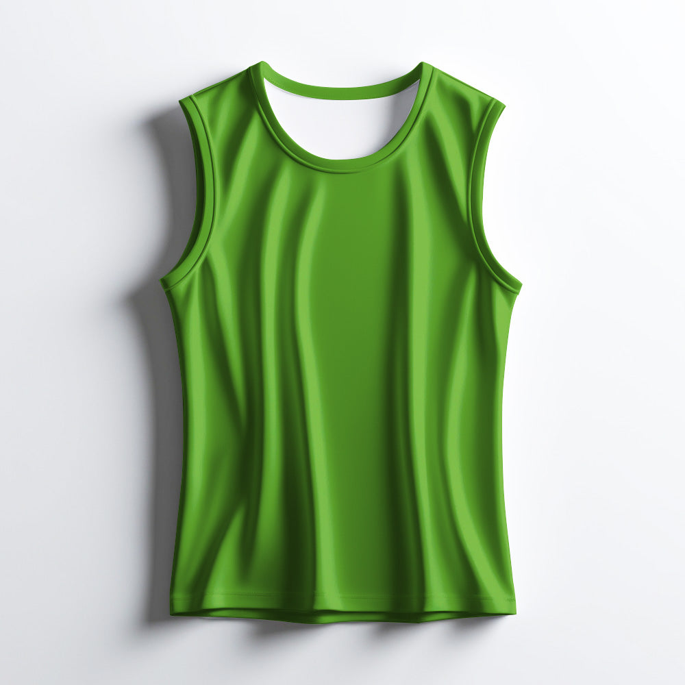 Plain Green Gym Singlet - Lightweight Green Training Running Yoga Top