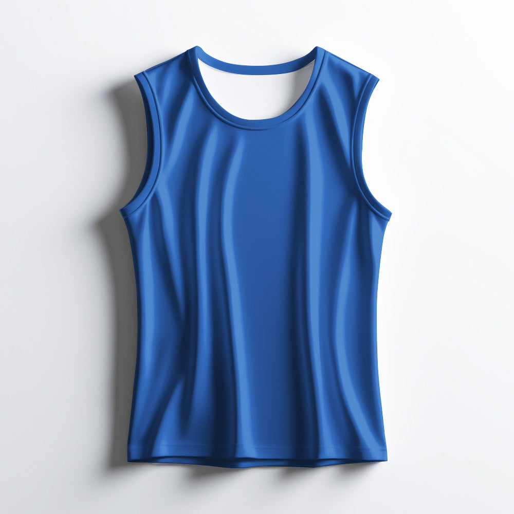 Plain Blue Workout Singlet Top for Men - Focused Fit for Training Days