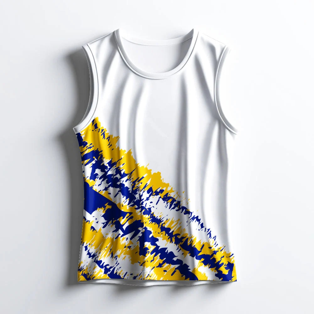 Core White Sleeveless Jersey - Breathable, Minimal & Strong