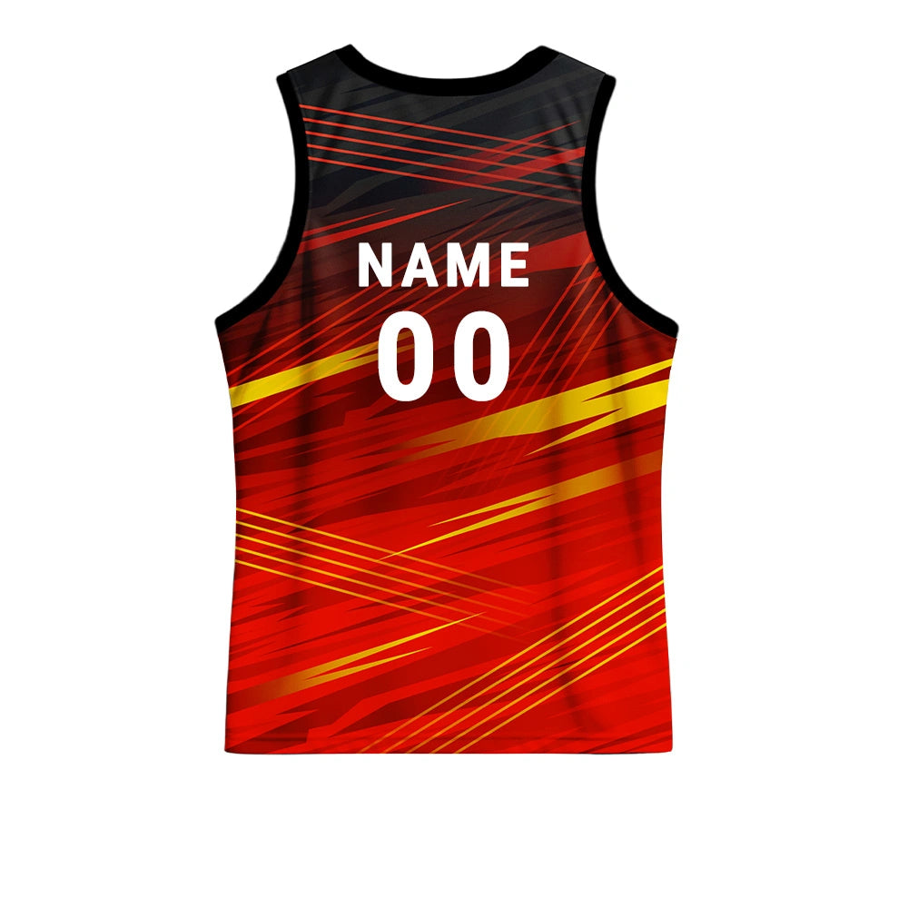 Red Speedline Custom Men's Sports Singlet – Name & Number Print