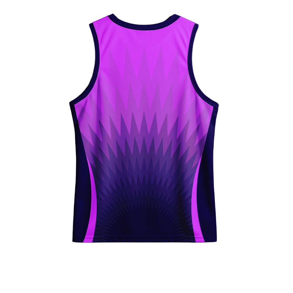 Purple Gradient Custom Sports Singlet for Men – Name & Number