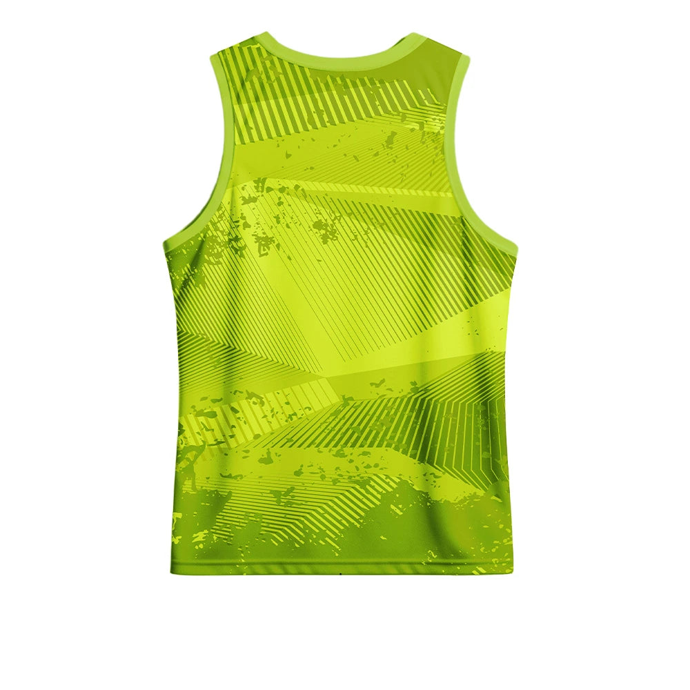 Neon Green Custom Sports Singlet for Men – Name & Number Print