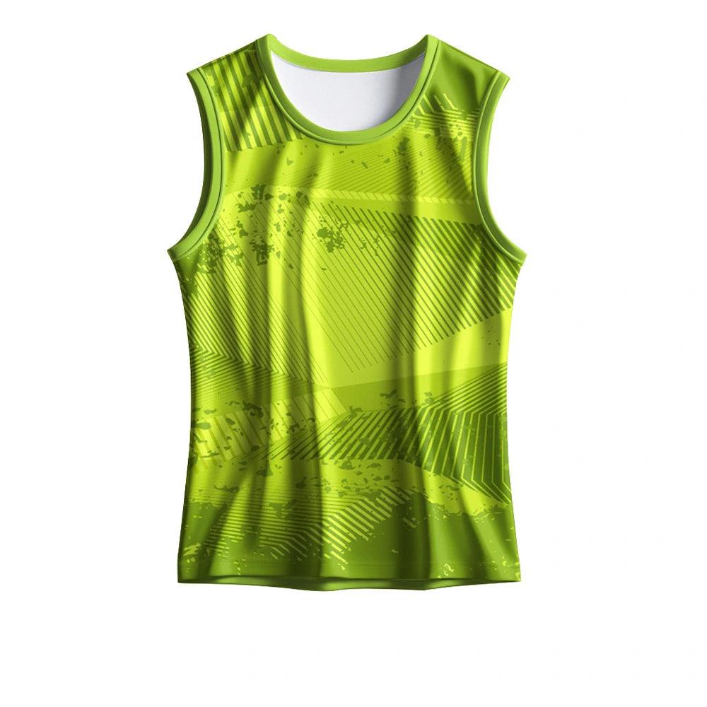 Neon Green Custom Sports Singlet for Men – Name & Number Print