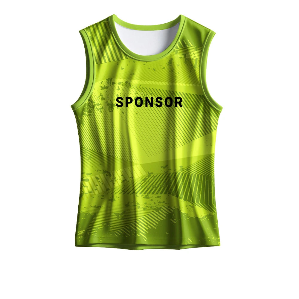 Neon Green Custom Sports Singlet for Men – Name & Number Print