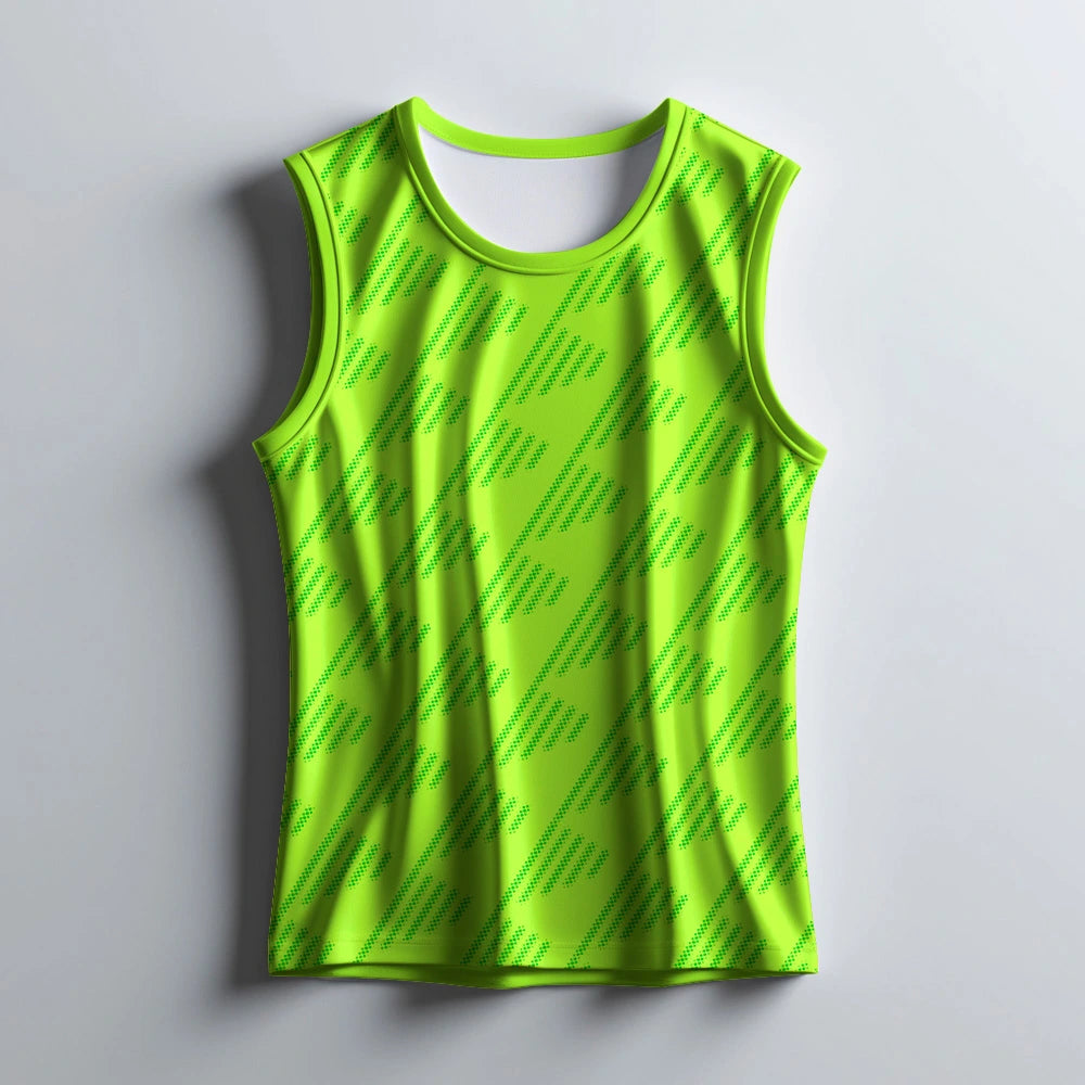 Neon Green Running Singlet for Men | Sleeveless Gym & Training Tank Top