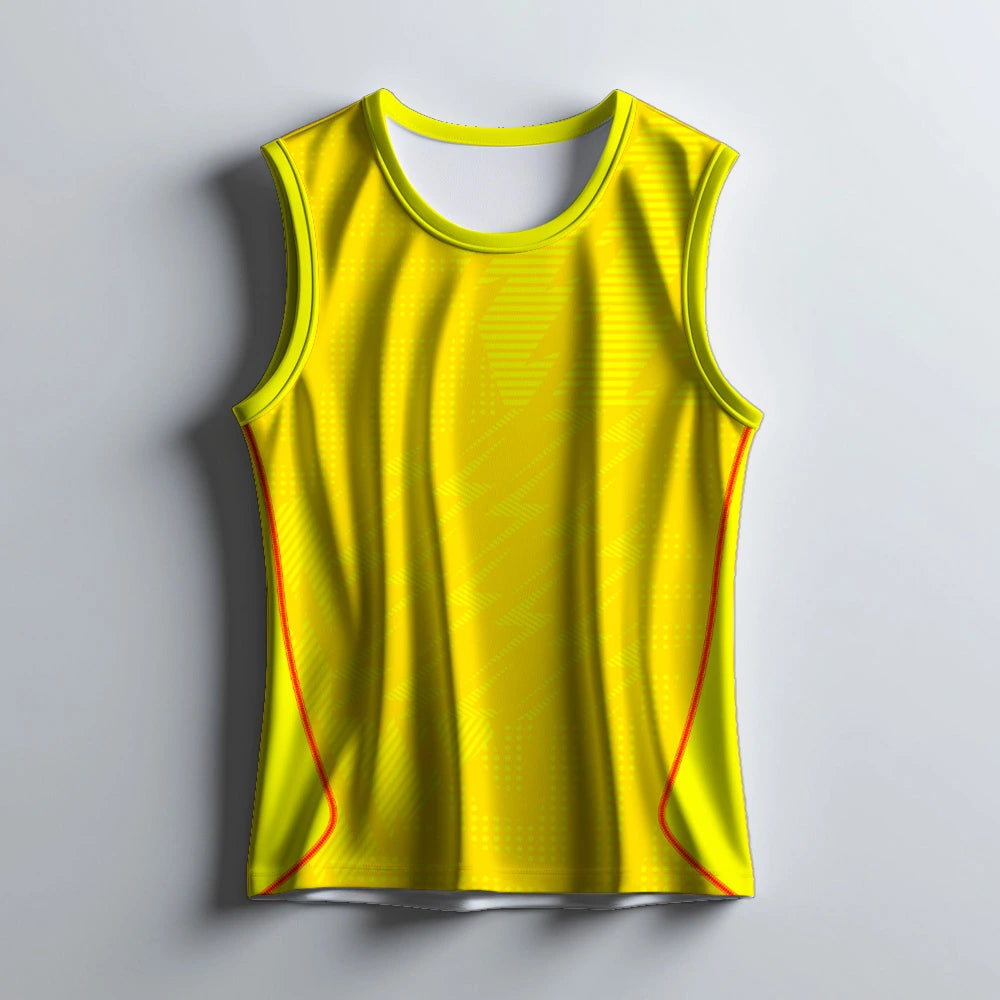 men’s running singlet, gym tank top for men, sleeveless sports t-shirt, yellow running singlet, quick-dry singlet for men, sports singlet online, athletic wear for men, breathable gym wear, men’s fitness tank top, workout singlet for men
