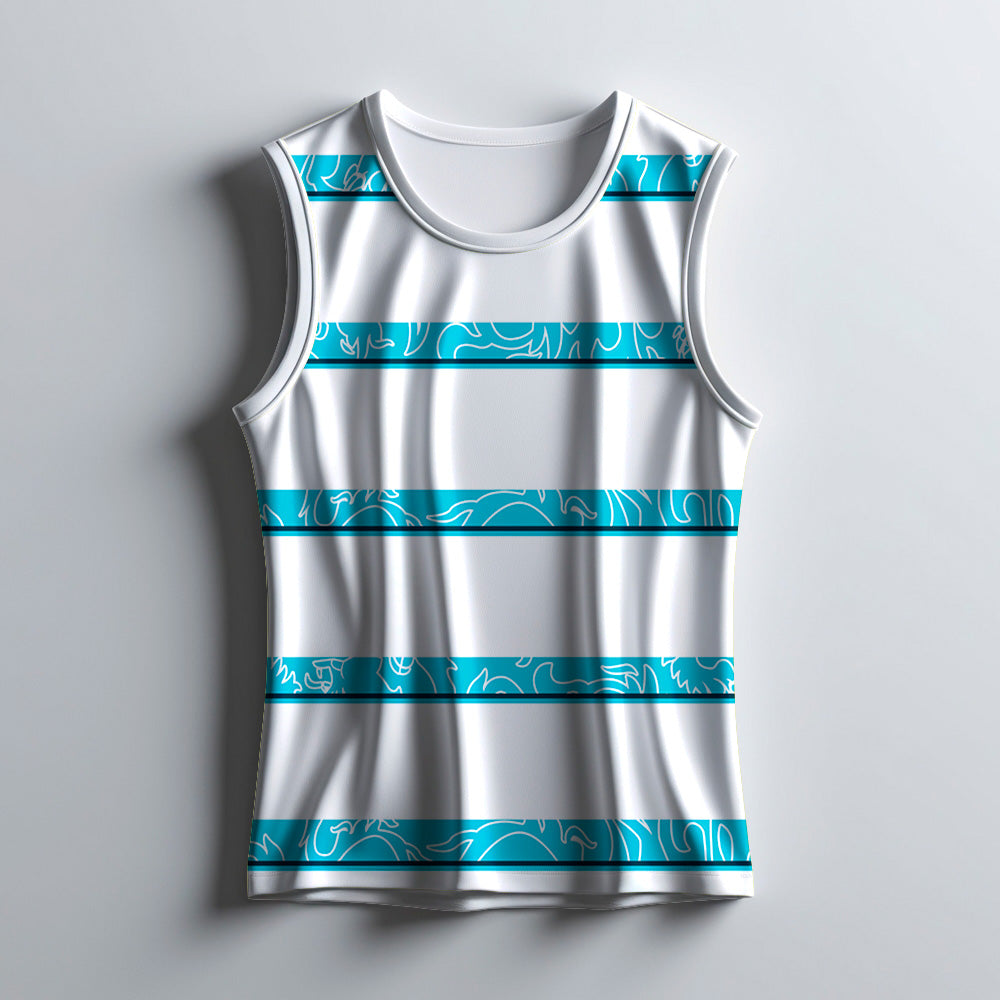 White Sleeveless Sports Jersey | Running, Gym, Badminton Singlet