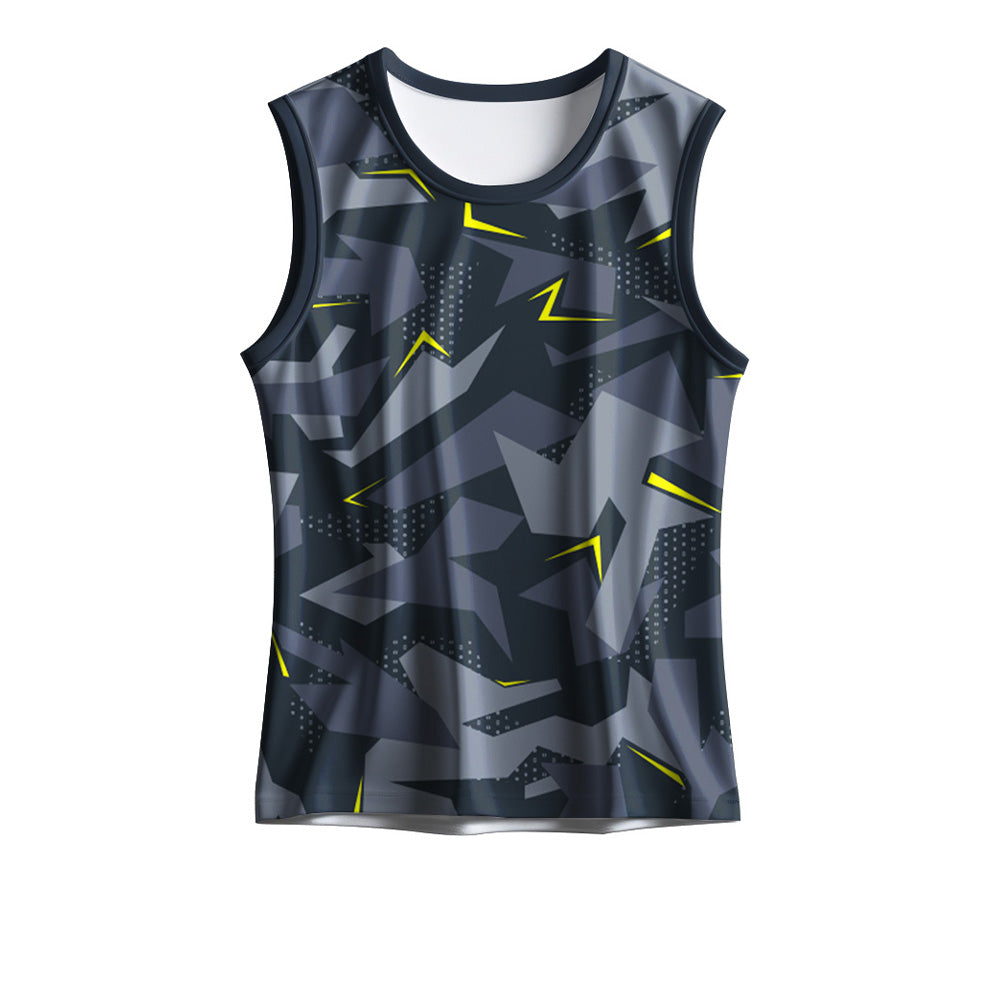 Custom Black & Grey Men’s Sleeveless Singlet | Stylish Gym & Sports Wear