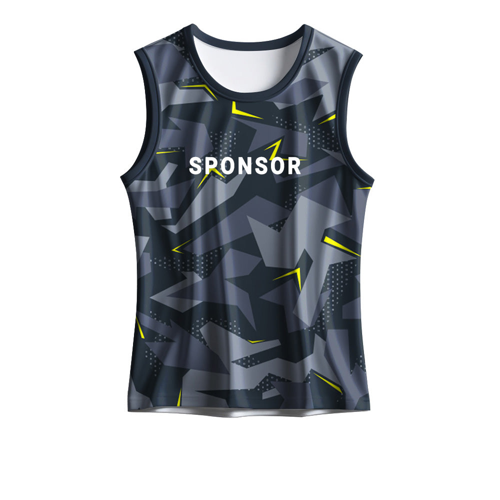 Custom Black & Grey Men’s Sleeveless Singlet | Stylish Gym & Sports Wear