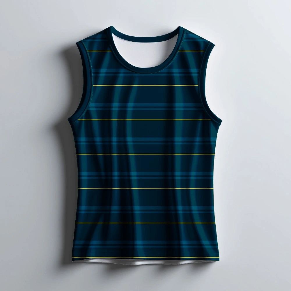 men's tank top, sleeveless t-shirt for men, navy blue vest, gym wear for men, casual tank top, workout vest for men, plaid tank top, fitness apparel India, breathable gym t-shirt, activewear men India