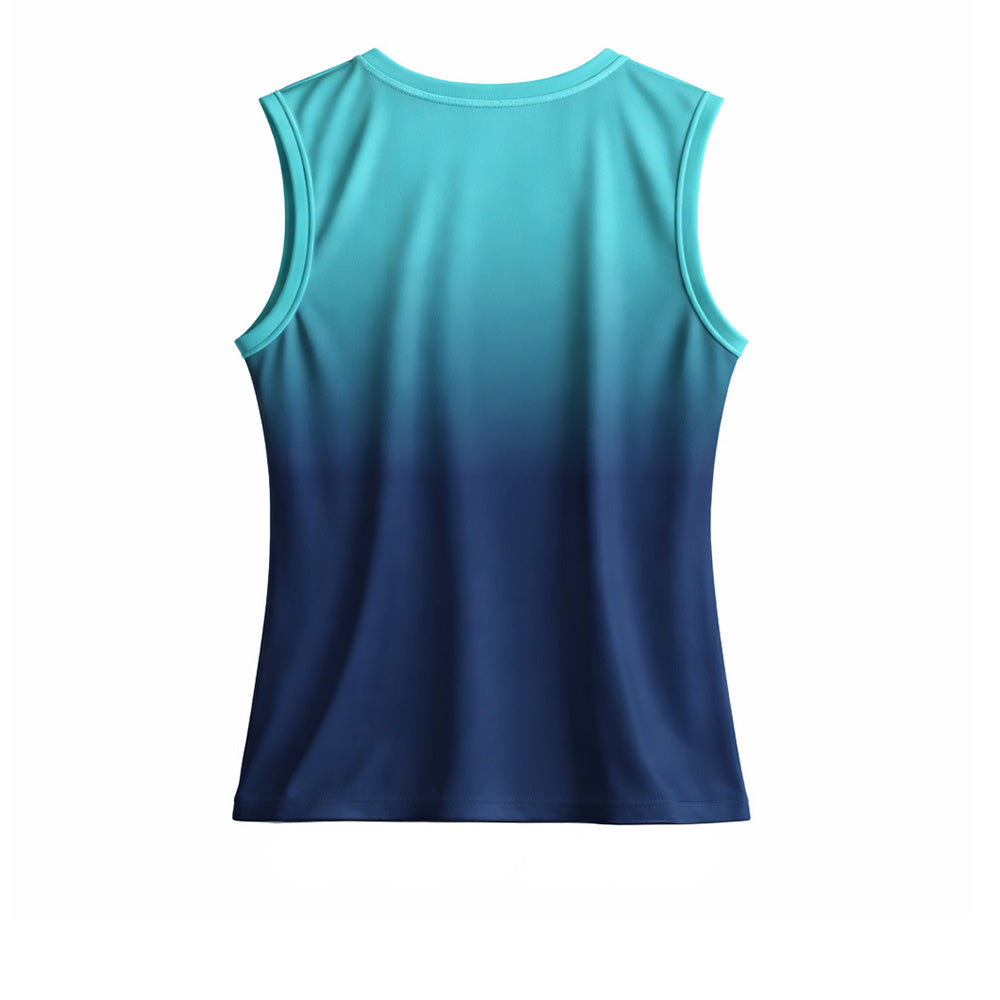 Aqua Gradient Performance Singlet – Custom Athlete Sleeveless Jersey