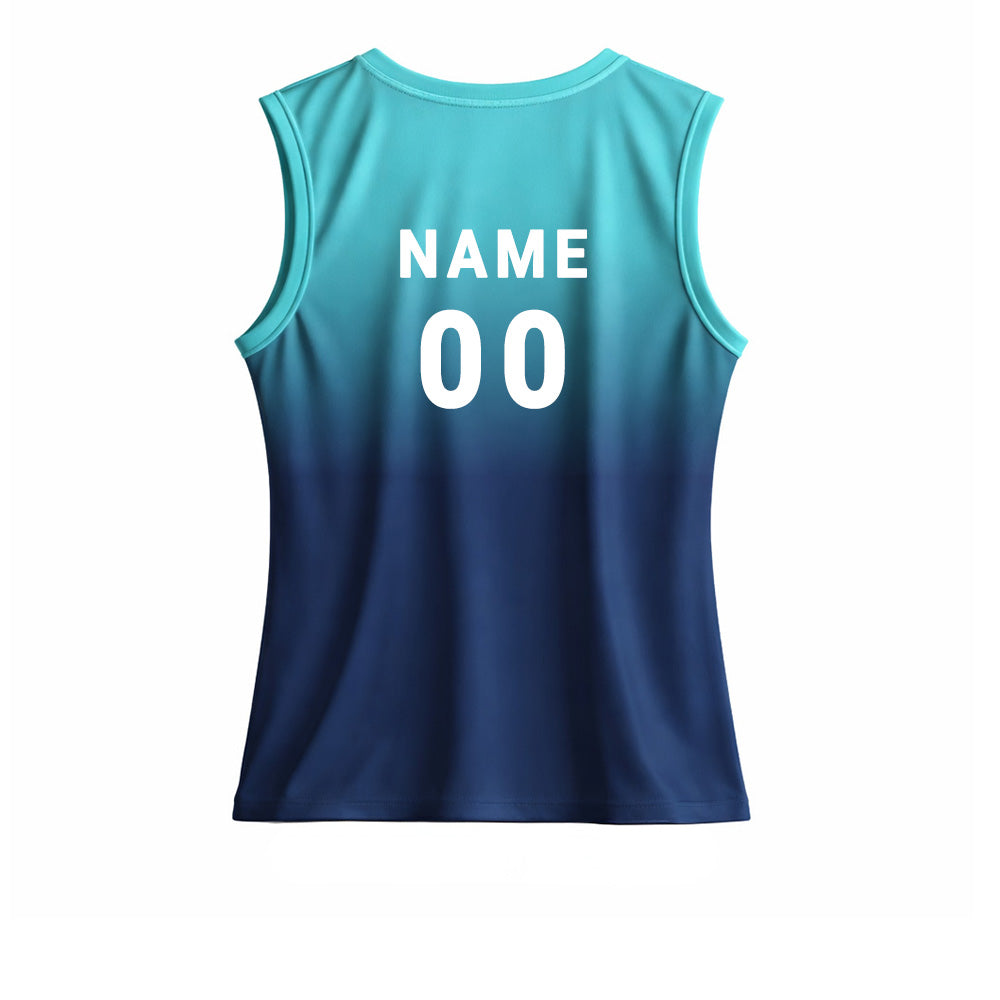 Aqua Gradient Performance Singlet – Custom Athlete Sleeveless Jersey