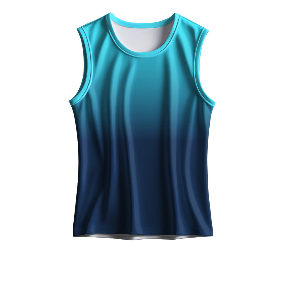 Aqua Gradient Performance Singlet – Custom Athlete Sleeveless Jersey