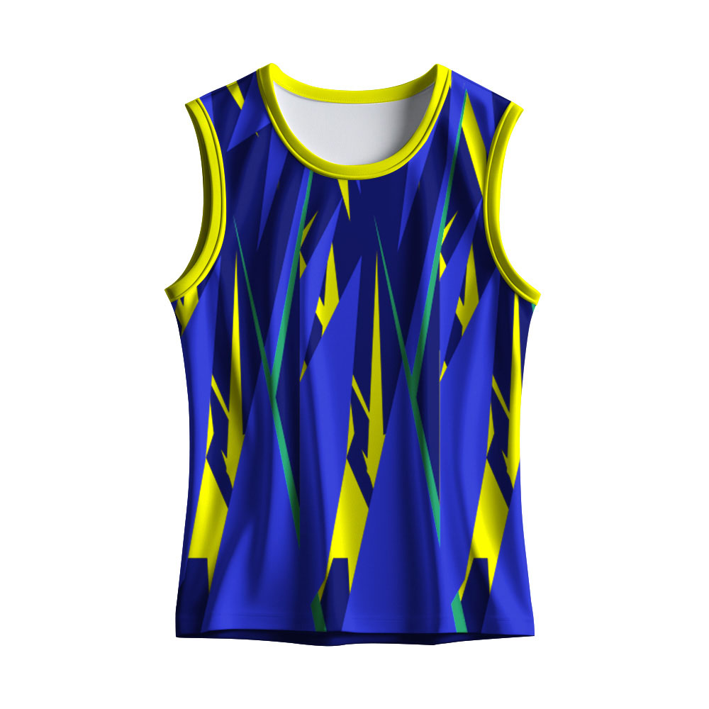 Blue Yellow Custom Track Singlet | Men's Dry Fit Sprint Vest