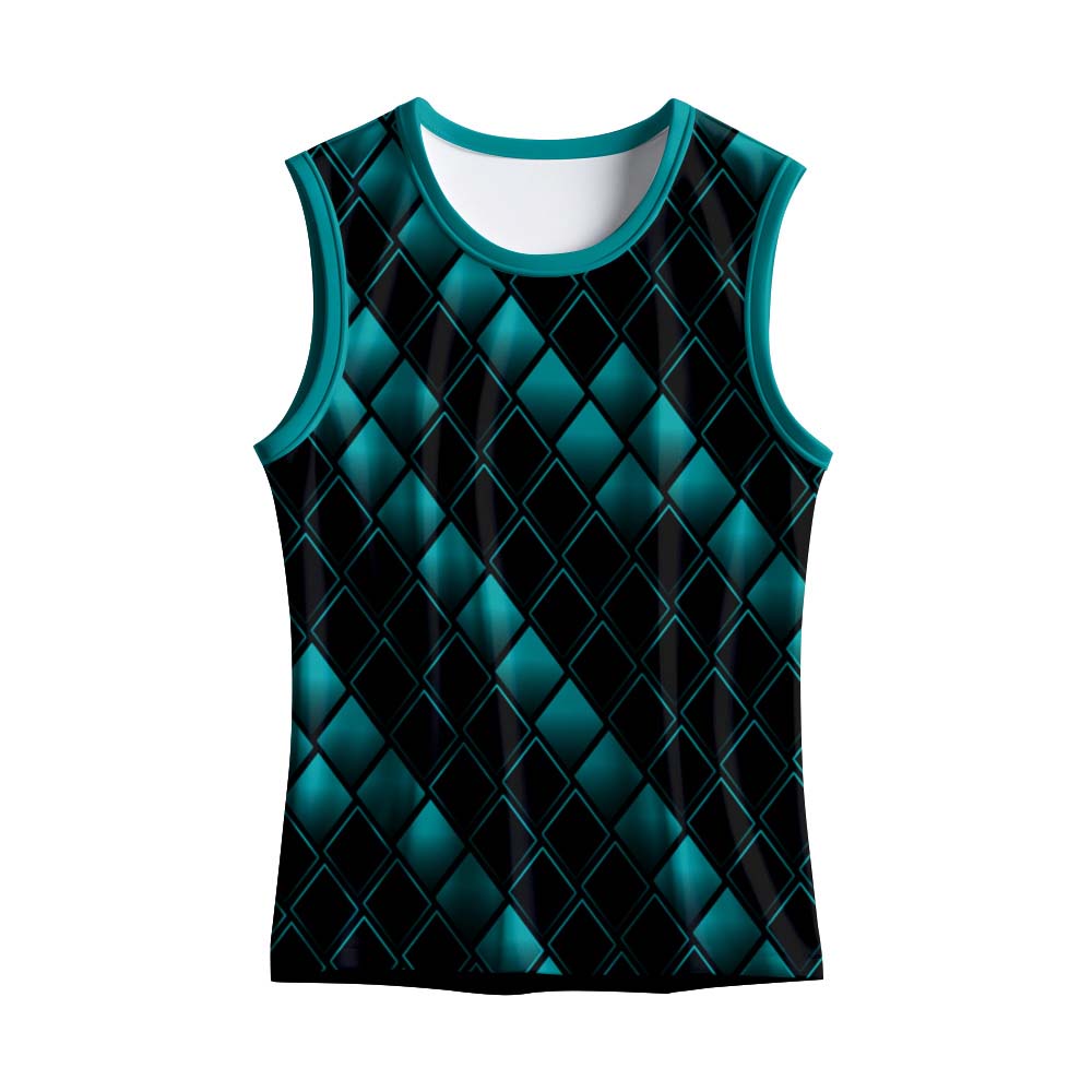 Custom men's printed training singlet with sleeveless dry fit polyester fabric for running, gym, sports teams and bulk customization