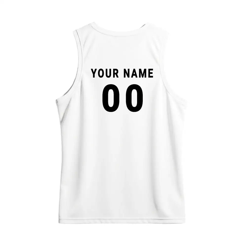 Back mockup showing player name and number on the plain white back