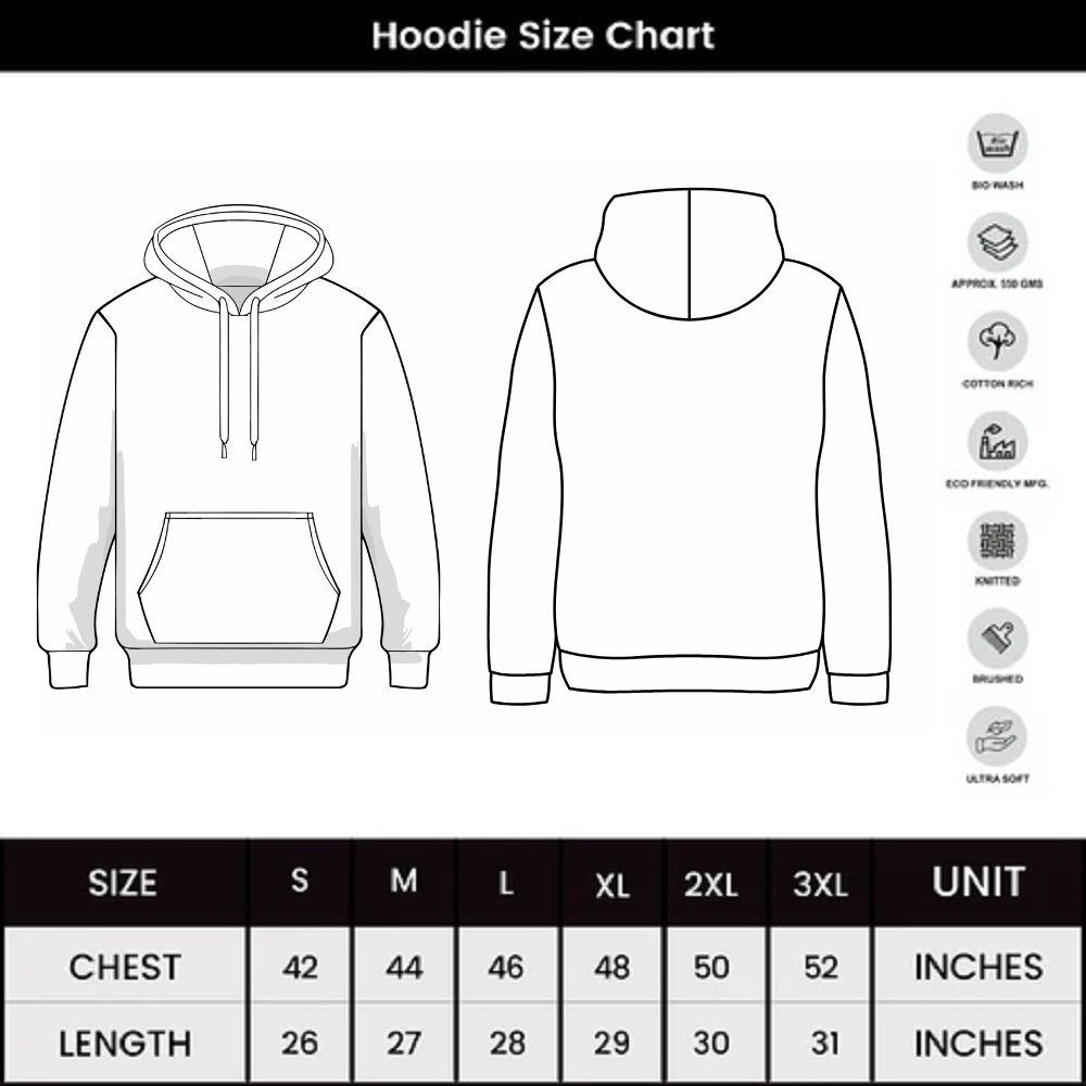 Hoodie size chart,Hoodie sizing guide,Size chart for hoodies,Unisex hoodie size chart,Men’s hoodie size chart,Hoodie measurements,How to measure for a hoodie,Fit guide for hoodies,Hoodie size conversion,Cotton hoodie size chart