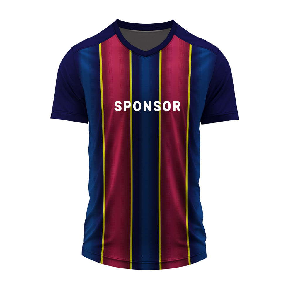 Custom Striped V-Neck Jersey with Name, Logo & Number