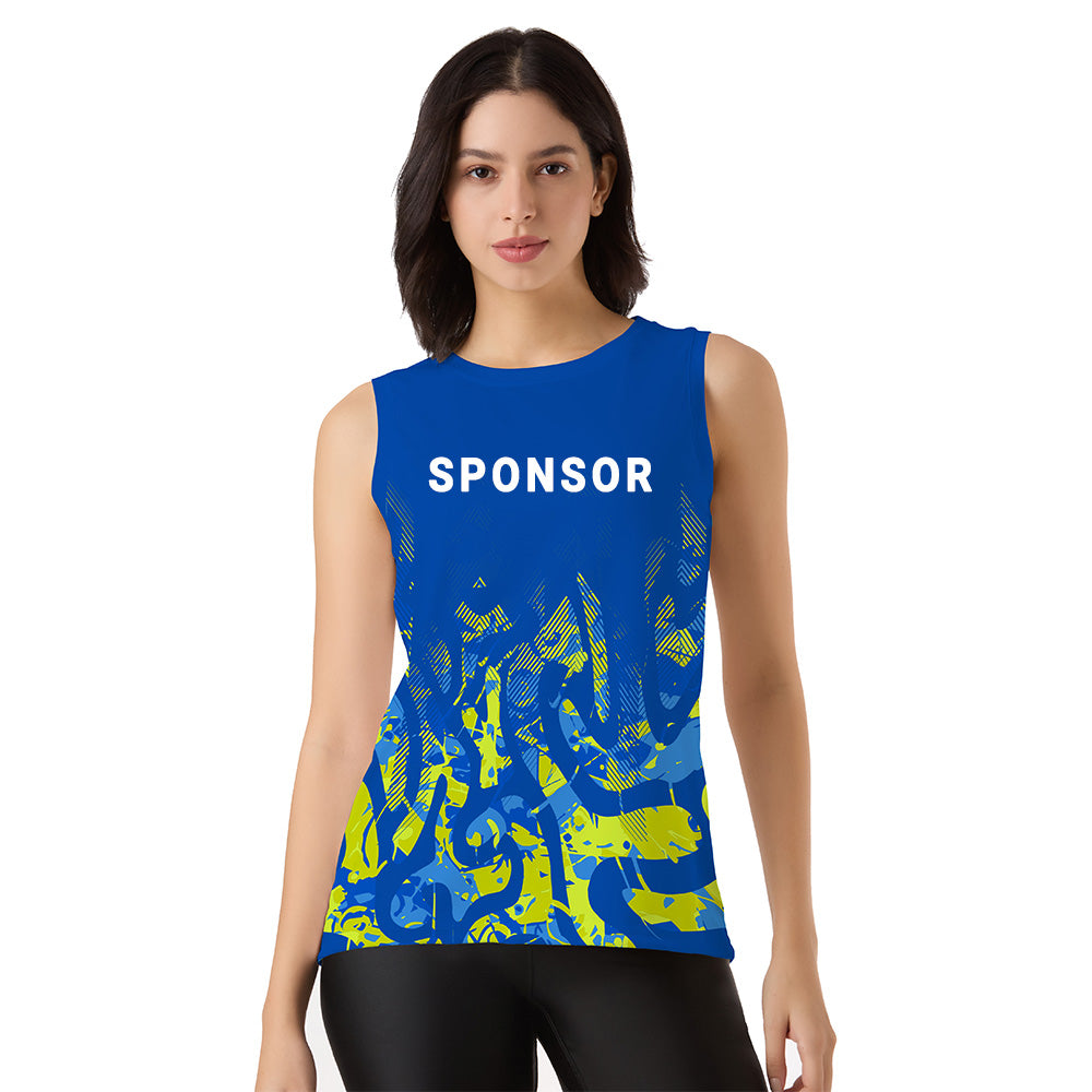 Blue Blaze Personalized Women’s Training Vest | Women’s Quick Dry Activewear