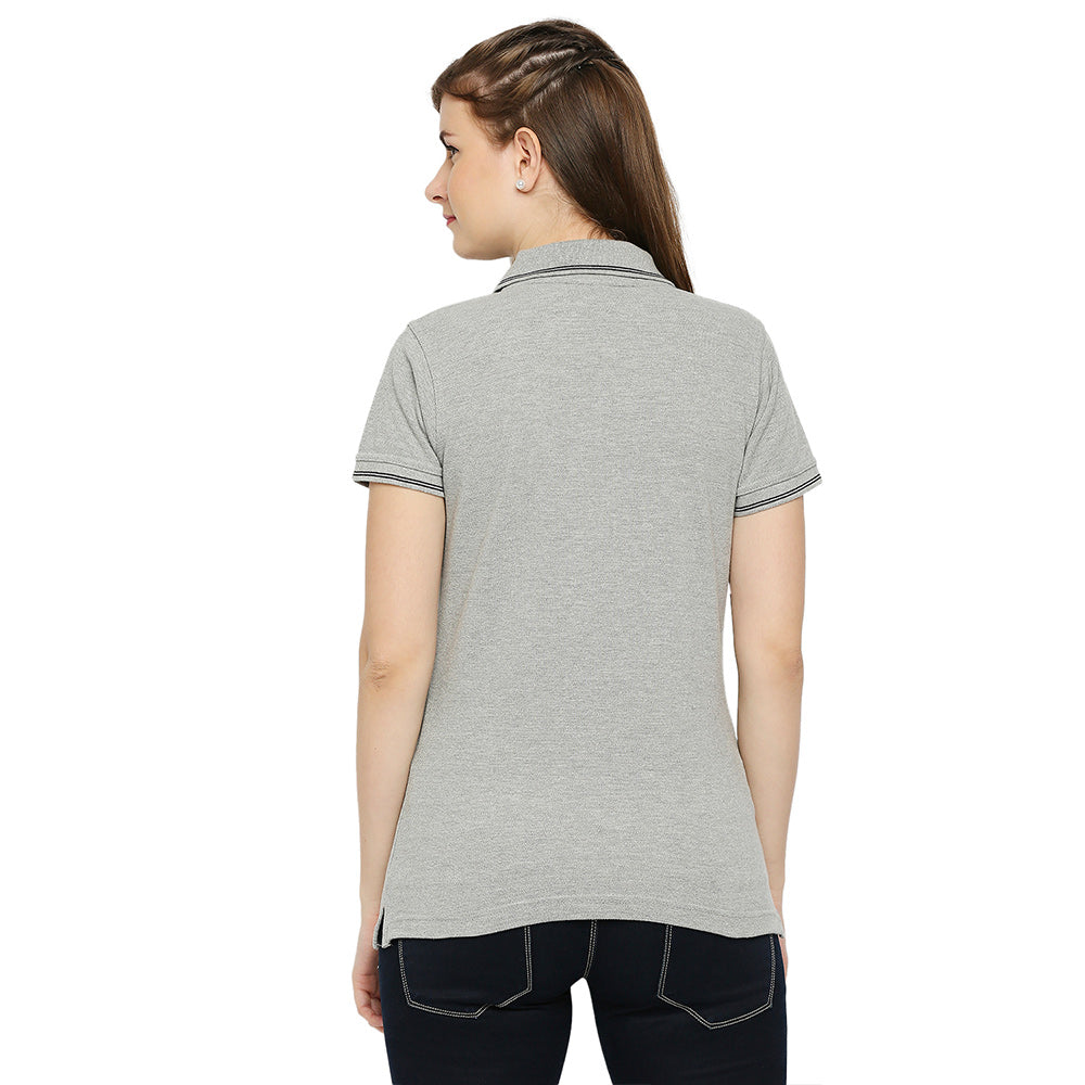 Classic Women's Plain Polo Neck T-Shirt - Versatile & Comfortable