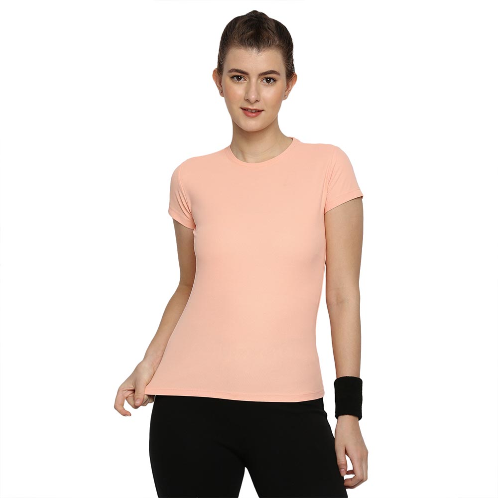 Women's Pastel Peach Fitness T-Shirt,Pastel Peach Workout Tee for Women