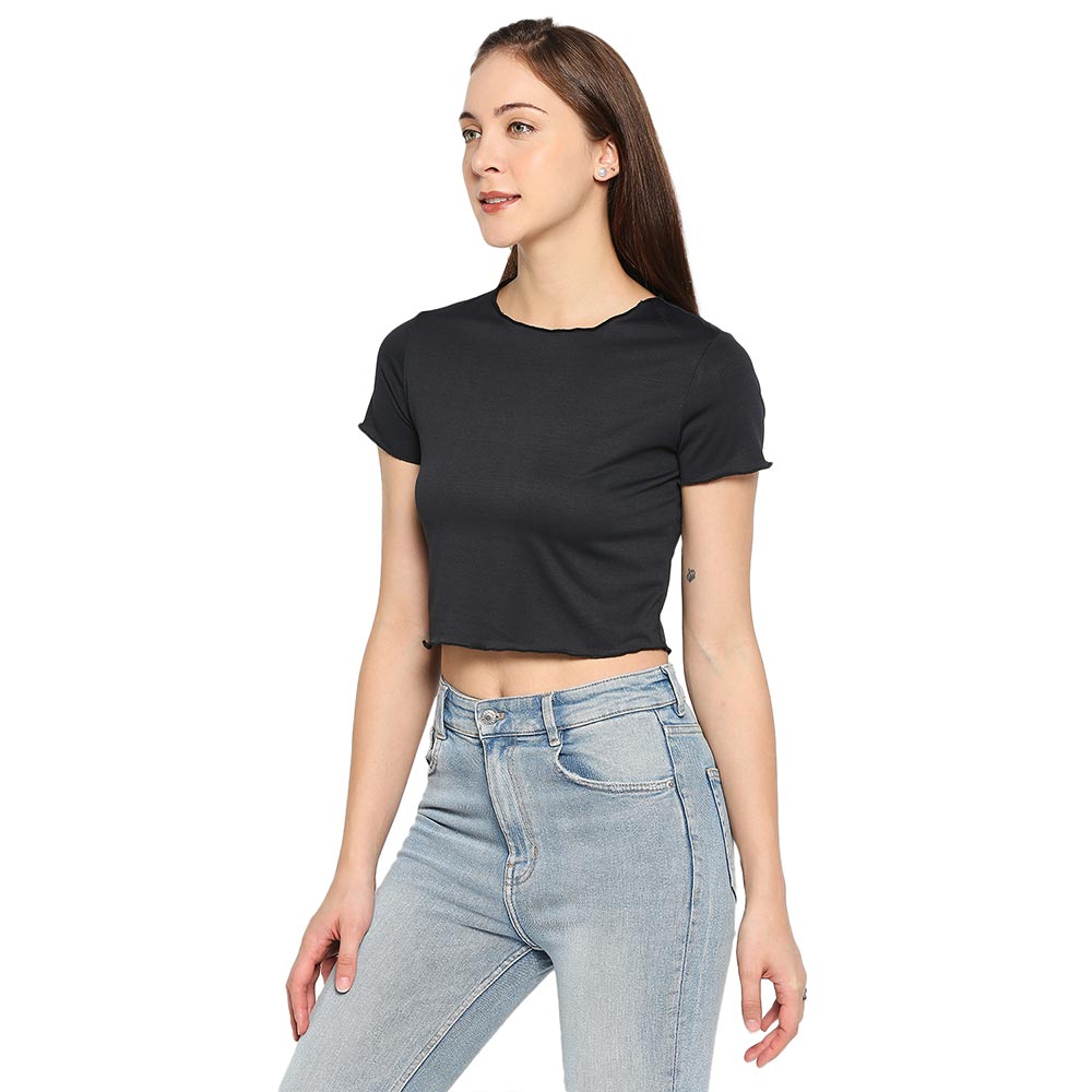 Crop top, Crop top for girls, Crop top for women, Fancy crop top, Trendy crop top,Plain crop top for women,Women's casual black top,Fashionable black crop top for women