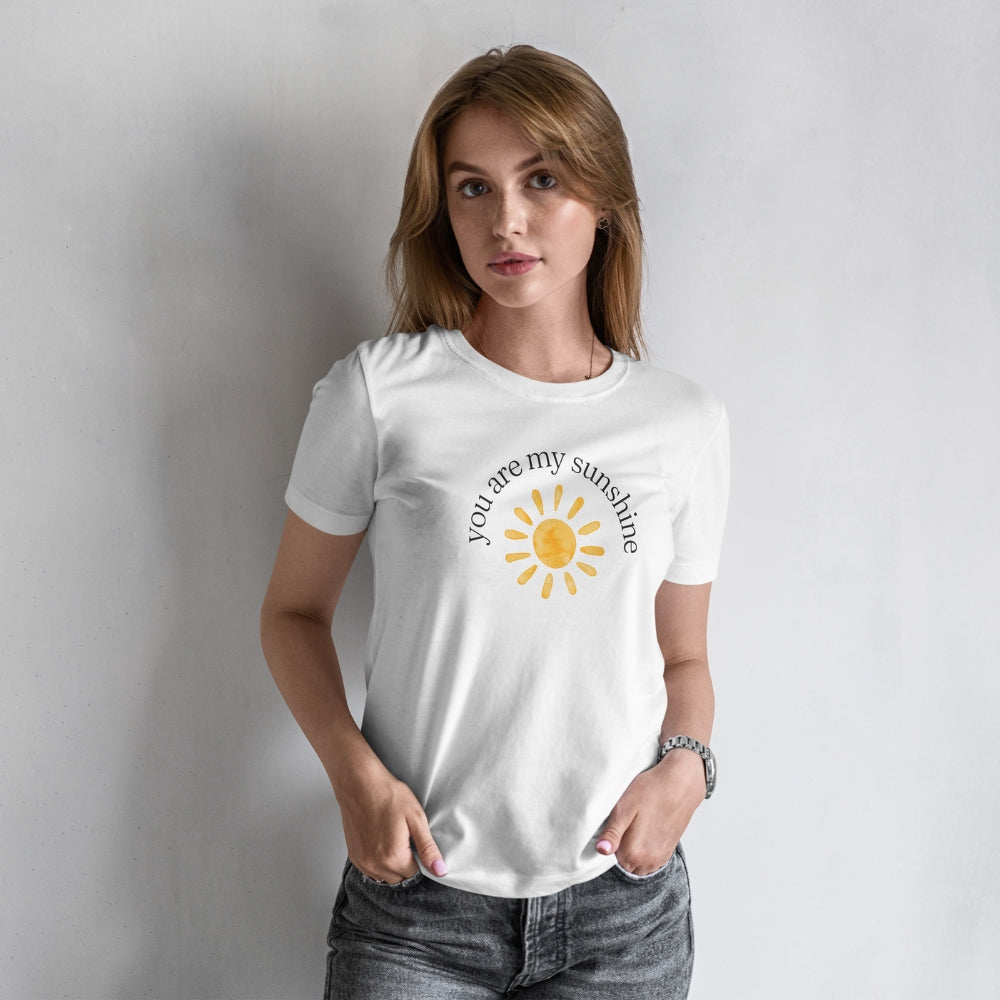 Premium women's T-shirt,
You Are My Sunshine T-shirt,
Women's printed T-shirt,
Graphic T-shirt for women,
Stylish women's T-shirt